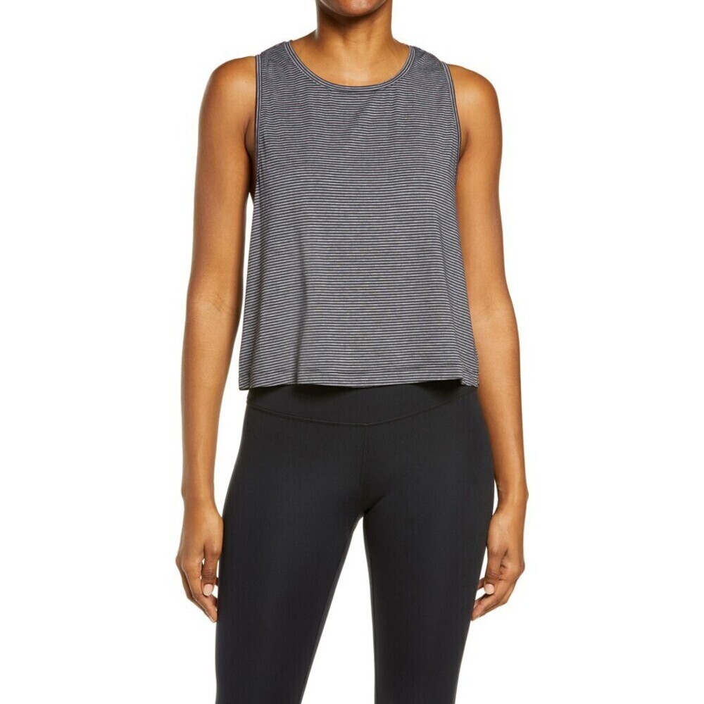 Zella women's sleeveless Tank Top In Black Stripe Size S $49in stripe
